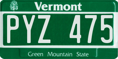 VT license plate PYZ475