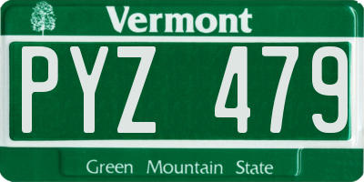 VT license plate PYZ479