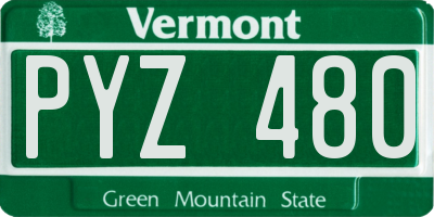 VT license plate PYZ480