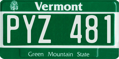 VT license plate PYZ481