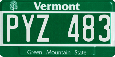 VT license plate PYZ483