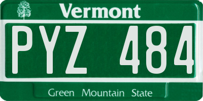 VT license plate PYZ484