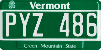VT license plate PYZ486