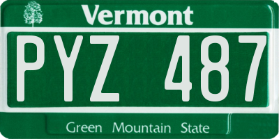 VT license plate PYZ487
