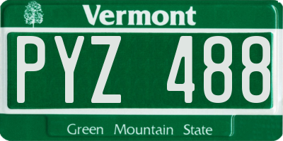 VT license plate PYZ488
