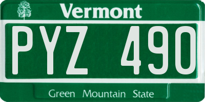 VT license plate PYZ490