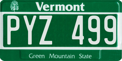 VT license plate PYZ499