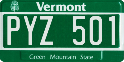 VT license plate PYZ501
