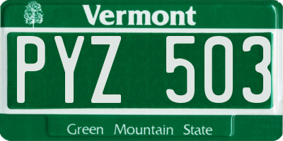 VT license plate PYZ503