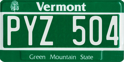 VT license plate PYZ504