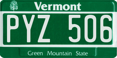 VT license plate PYZ506