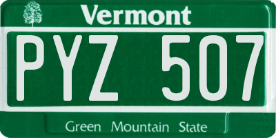 VT license plate PYZ507