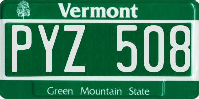 VT license plate PYZ508