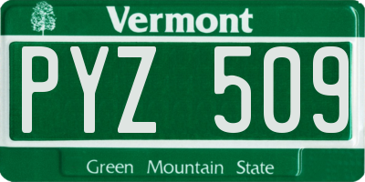 VT license plate PYZ509