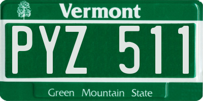 VT license plate PYZ511