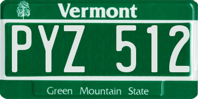 VT license plate PYZ512