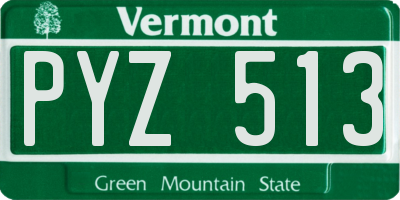 VT license plate PYZ513