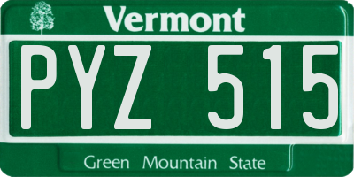 VT license plate PYZ515