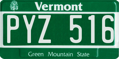 VT license plate PYZ516