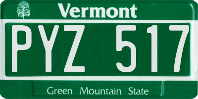 VT license plate PYZ517