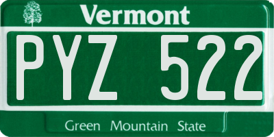 VT license plate PYZ522