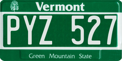 VT license plate PYZ527