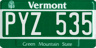 VT license plate PYZ535