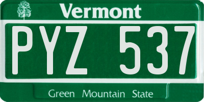 VT license plate PYZ537
