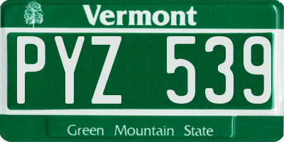 VT license plate PYZ539