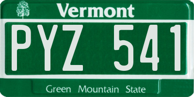 VT license plate PYZ541