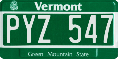 VT license plate PYZ547