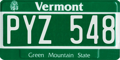 VT license plate PYZ548