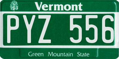 VT license plate PYZ556