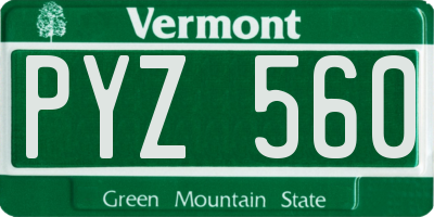 VT license plate PYZ560