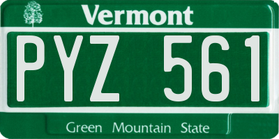 VT license plate PYZ561