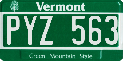 VT license plate PYZ563
