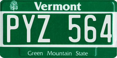 VT license plate PYZ564