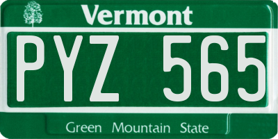 VT license plate PYZ565