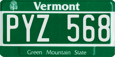 VT license plate PYZ568