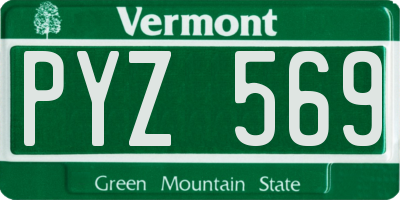 VT license plate PYZ569