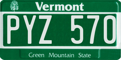 VT license plate PYZ570