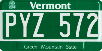VT license plate PYZ572
