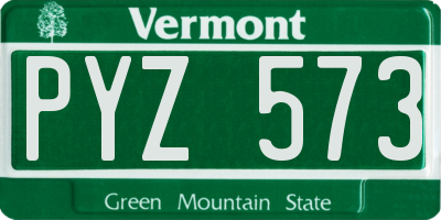 VT license plate PYZ573