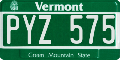 VT license plate PYZ575