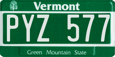 VT license plate PYZ577