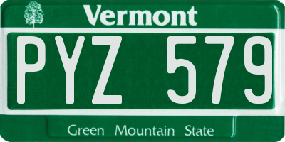 VT license plate PYZ579