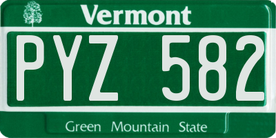 VT license plate PYZ582