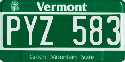 VT license plate PYZ583