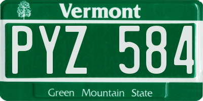 VT license plate PYZ584