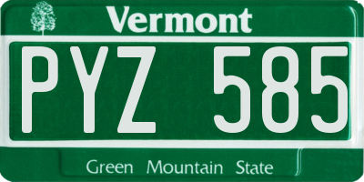 VT license plate PYZ585